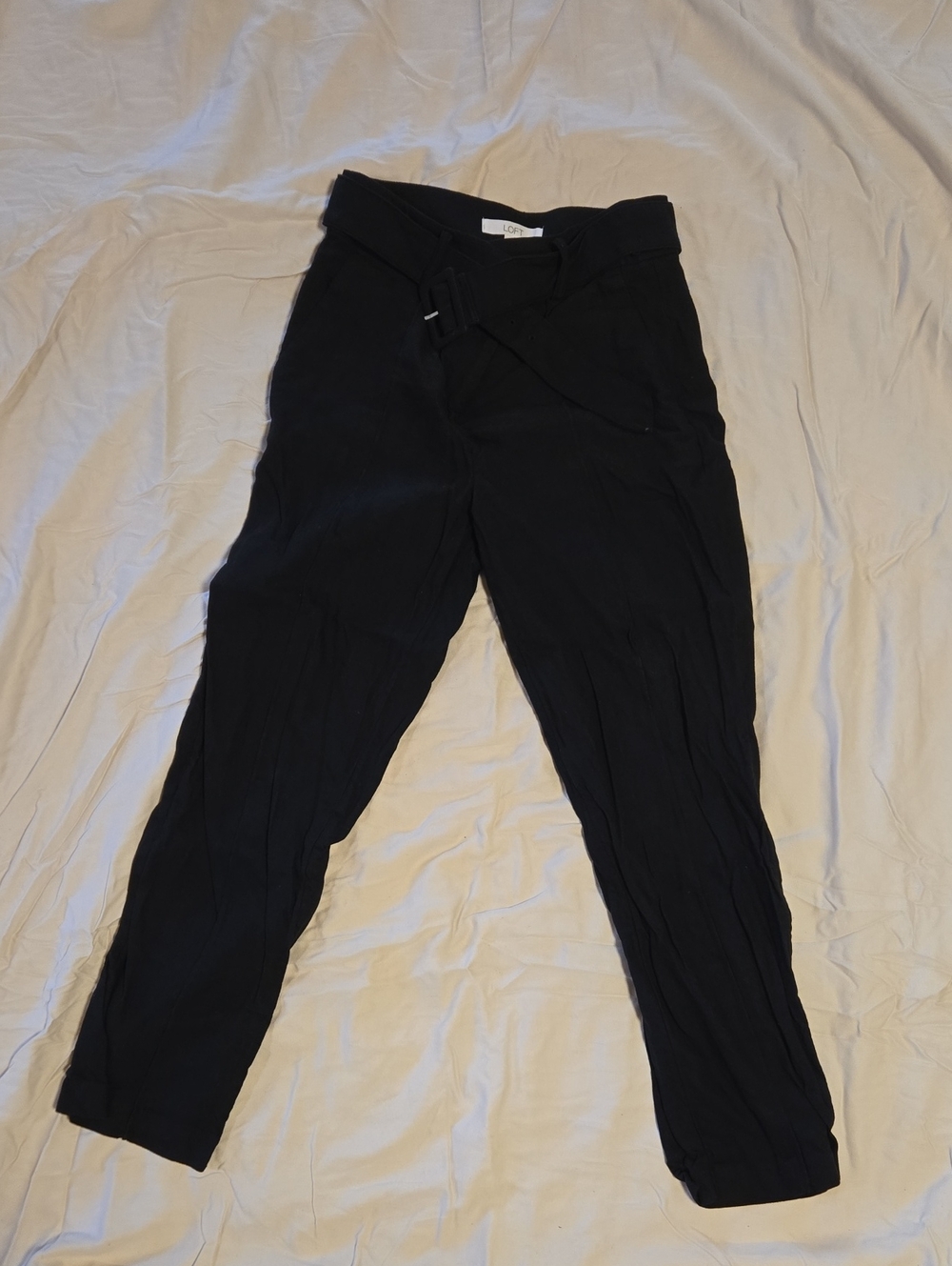 Black Women's Tapered Belted Trousers